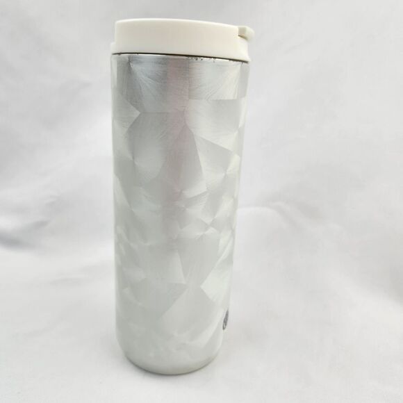 🔸️NWT Starbucks 2021 White Pearl Holiday Stainless Steel 12oz Travel Tumbler - Picture 7 of 12
